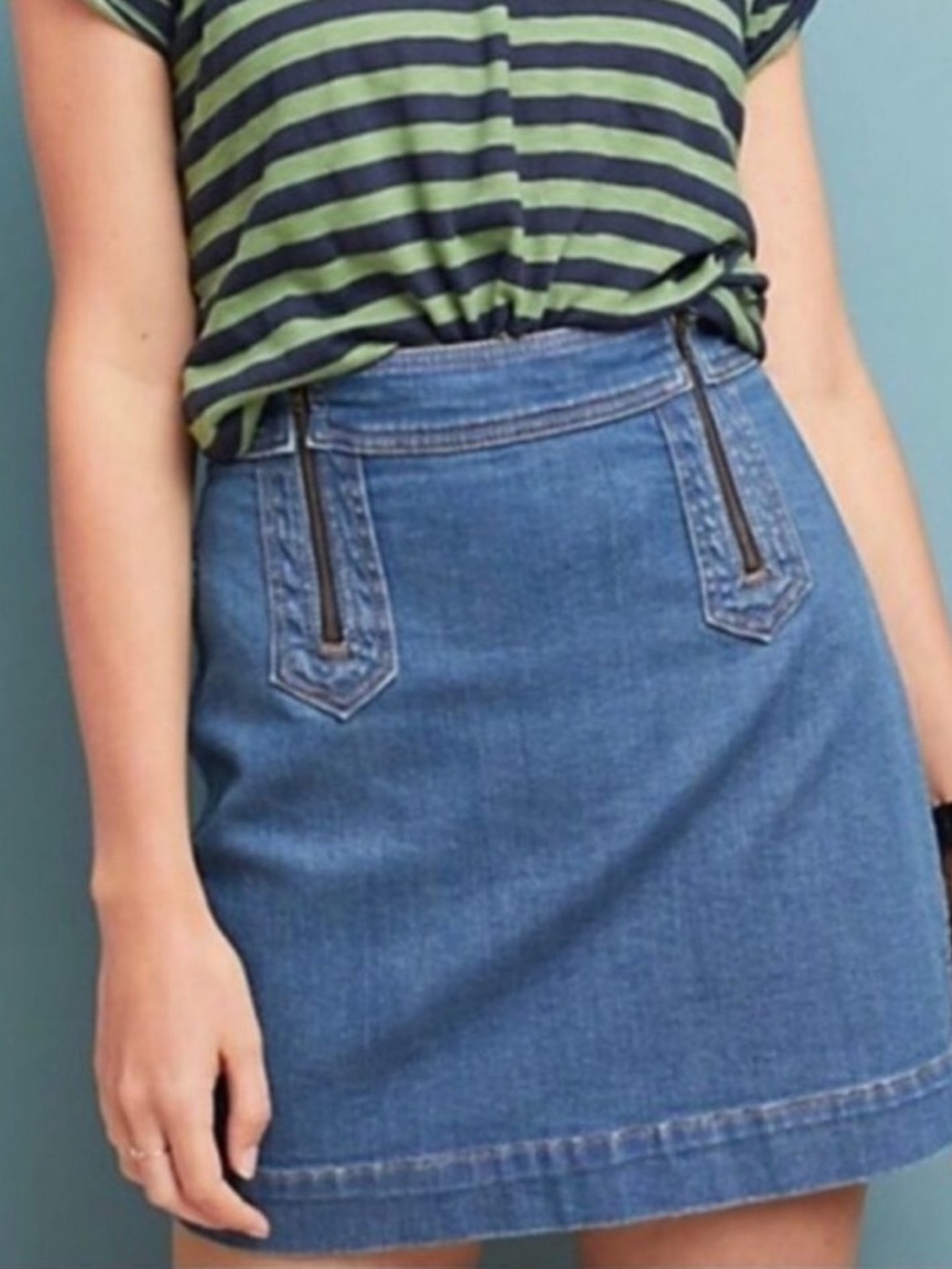 Pilcro Anthropologie Denim Zipper Skirt
